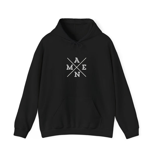 "Amen" Heavy Hooded Sweatshirt Navy