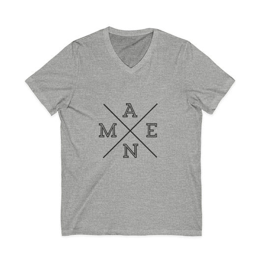 Amen Unisex Jersey Short Sleeve V-Neck T-Shirt