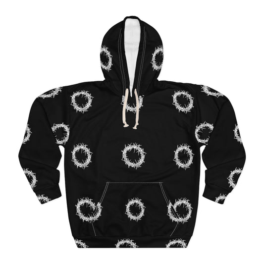 Crown of Thorns Hoodie Black and White