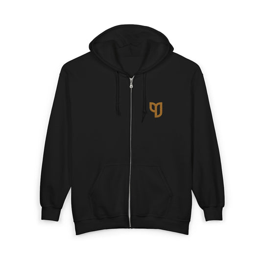 Embroidered Scriptually Zip Hoodie