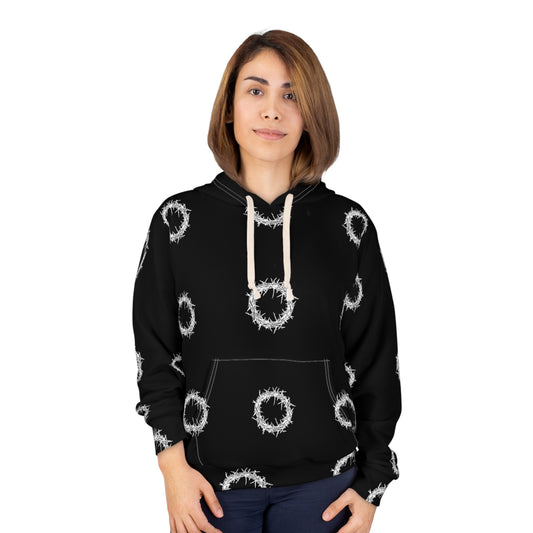 Crown of Thorns Hoodie Black and White