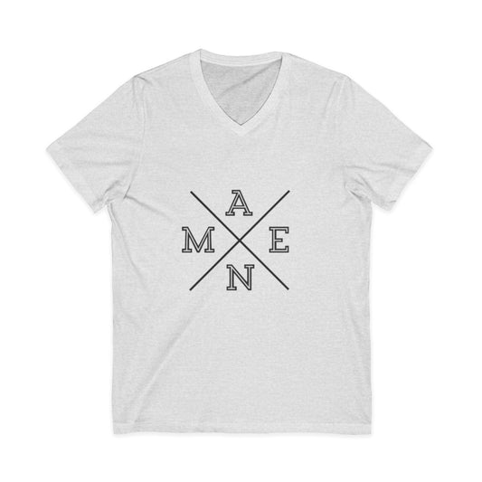 Amen Unisex Jersey Short Sleeve V-Neck T-Shirt