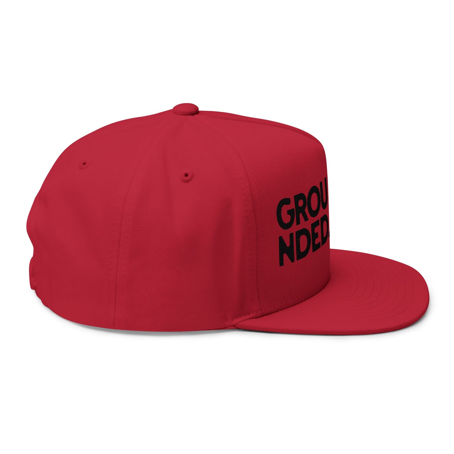Grounded Embroidered Flat Bill Cap