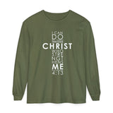 Long Sleeve T-Shirt "I can do all things through Christ who strengthens me" Based on Philippians 4:13