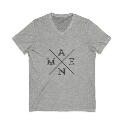 Amen Unisex Jersey Short Sleeve V-Neck T-Shirt
