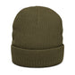 Grounded Ribbed Knit Embroidered Beanie