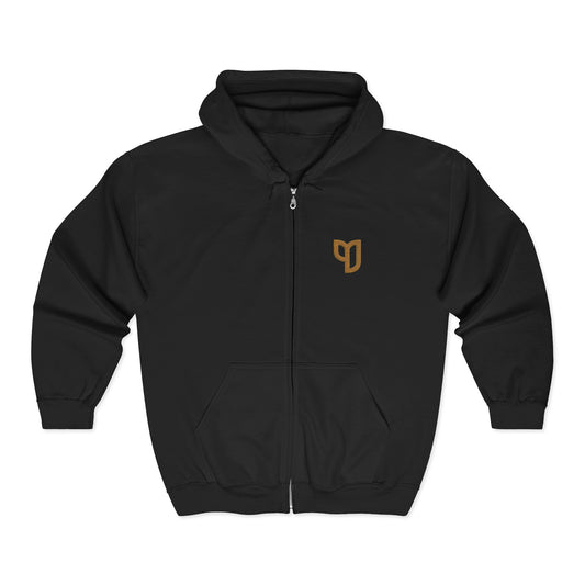 Embroidered Scriptually Zip Hoodie