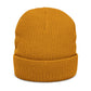 Grounded Ribbed Knit Embroidered Beanie