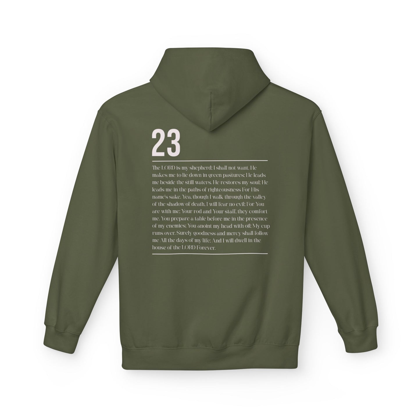 Psalms 23 Hoodie — Inspirational Scripture Fleece Hoodie