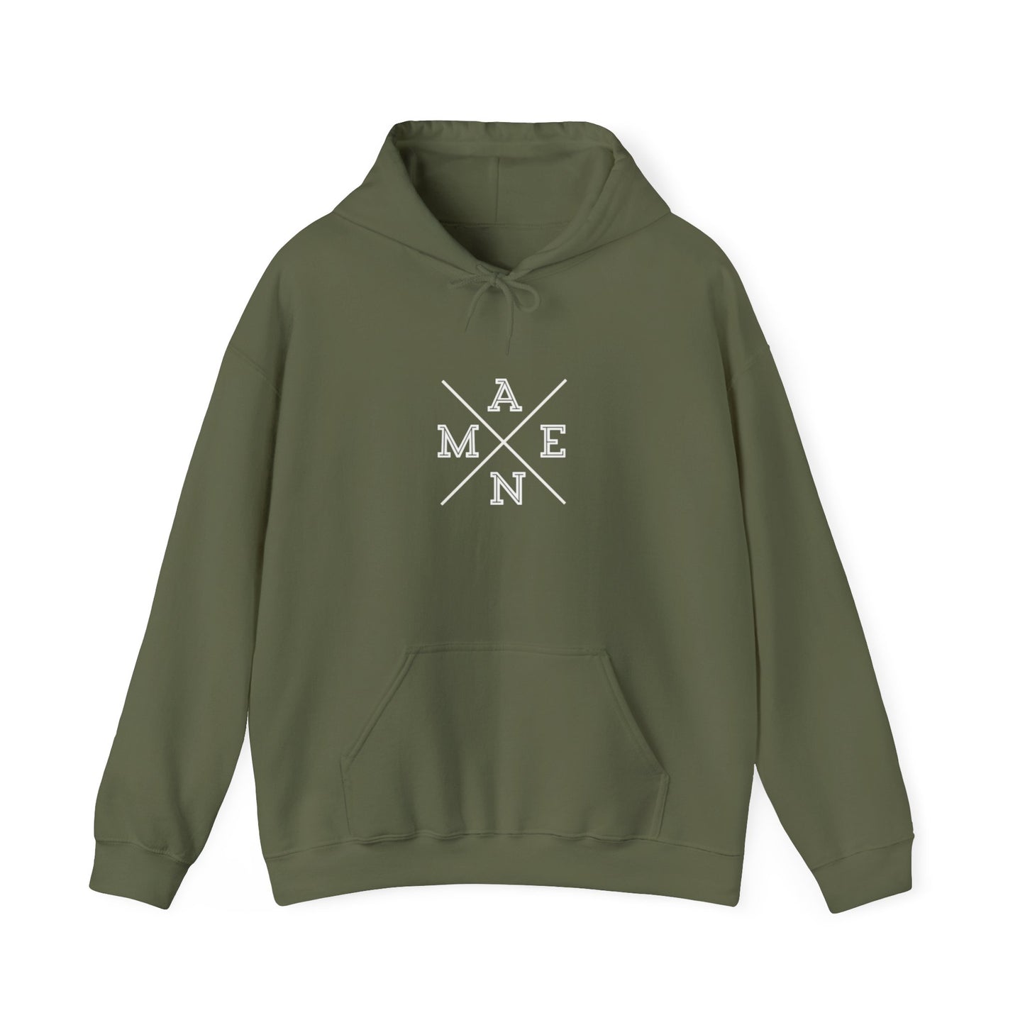 "Amen" Heavy Hooded Sweatshirt Navy