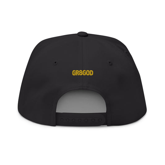 Great God "GR8GOD" Embroidered Flat Bill Cap