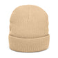 Grounded Ribbed Knit Embroidered Beanie