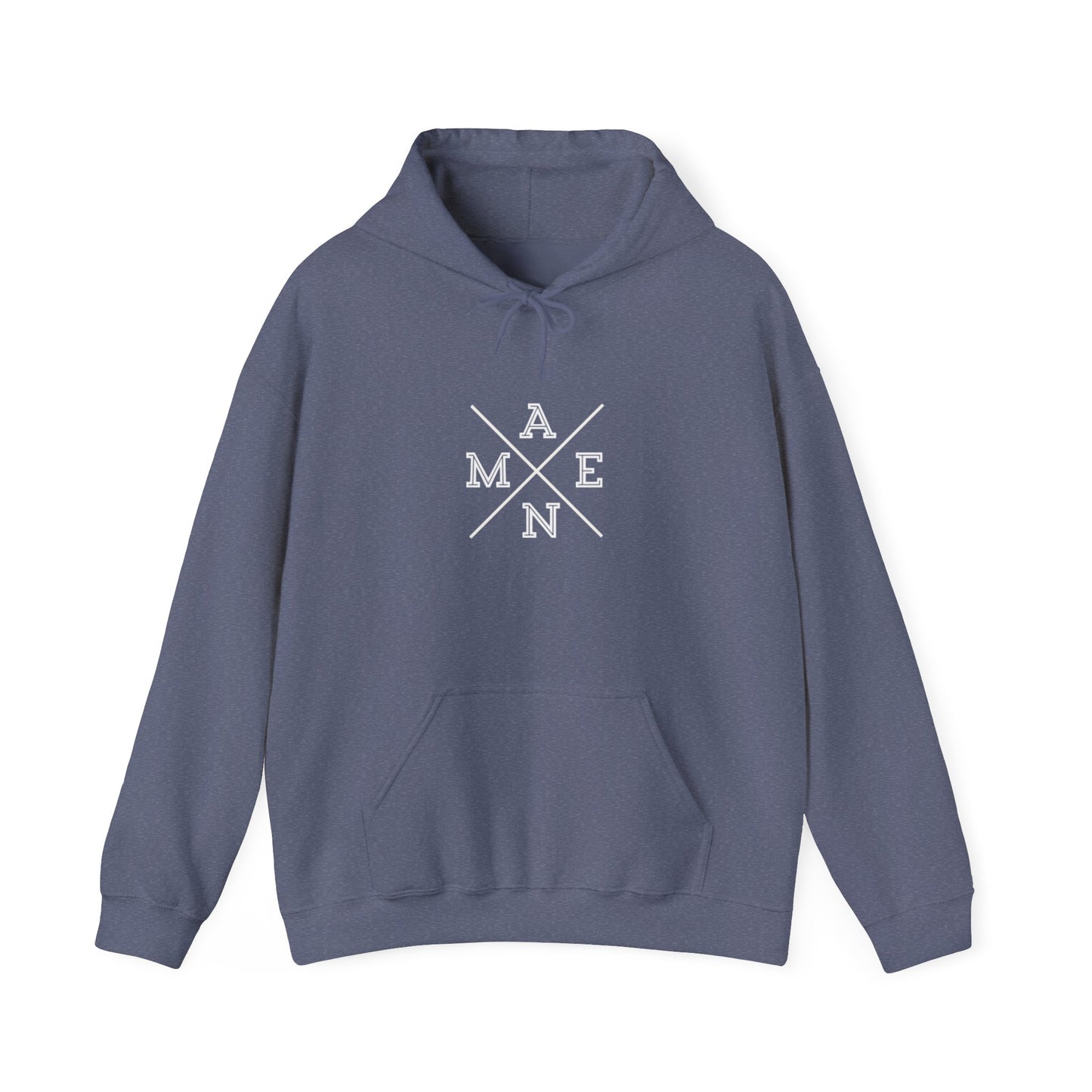 "Amen" Heavy Hooded Sweatshirt Navy