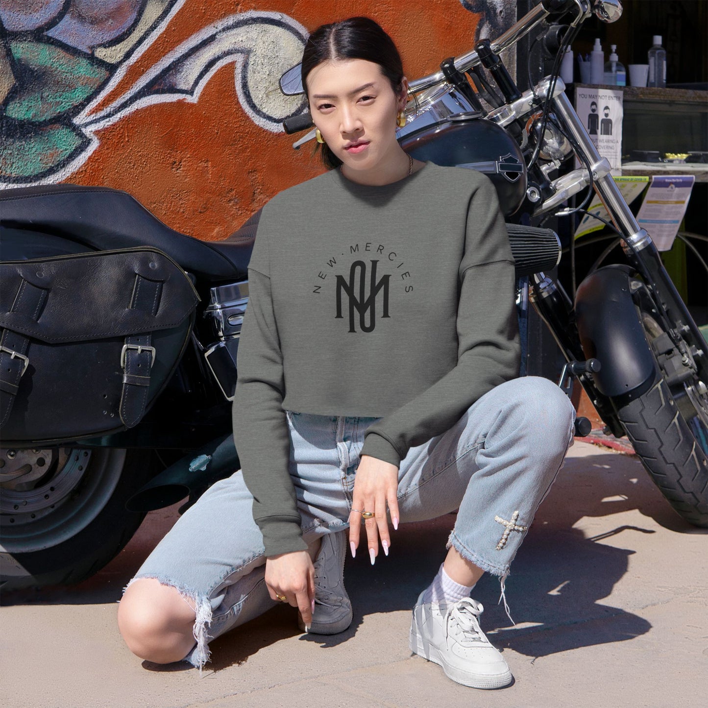 "New Mercies" Women's Cropped Sweatshirt