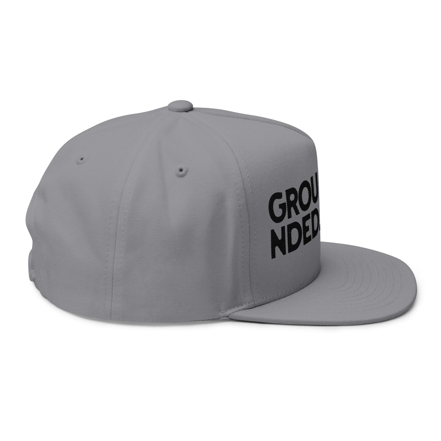 Grounded Embroidered Flat Bill Cap
