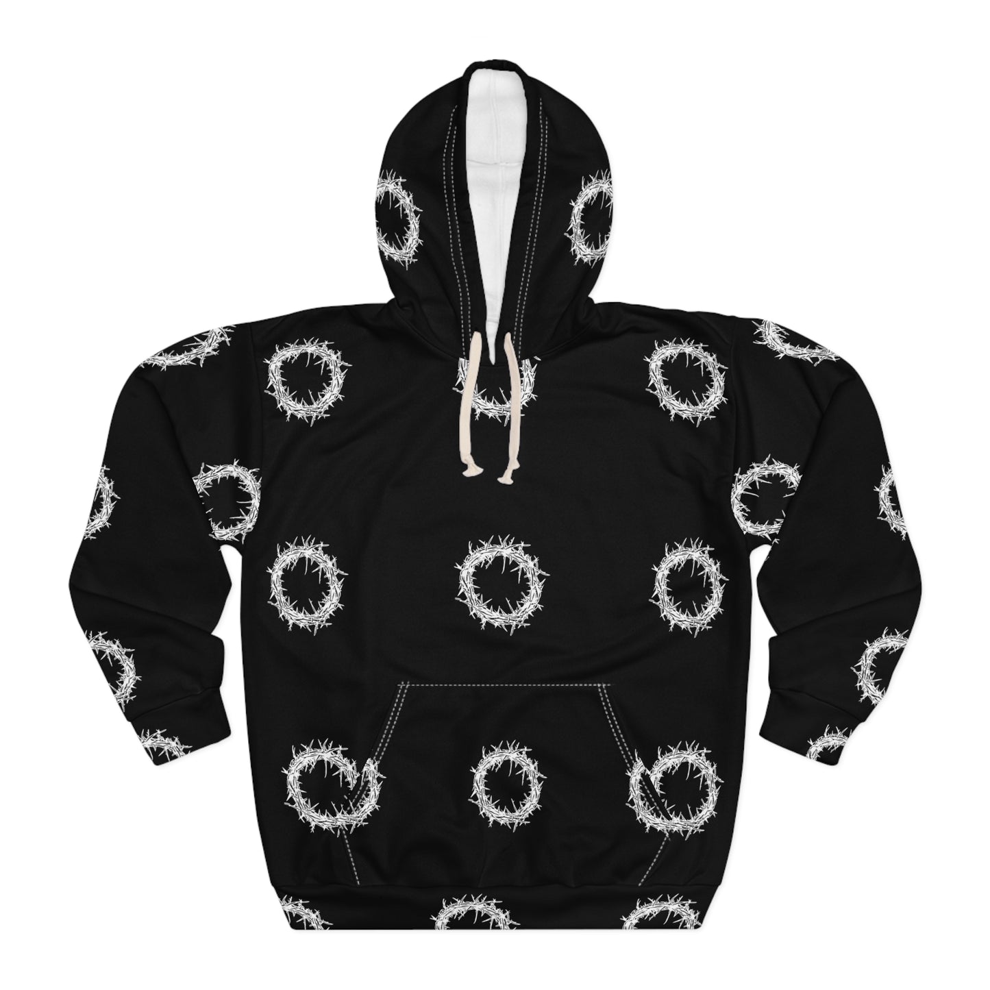 Crown of Thorns  Hoodie Black and White