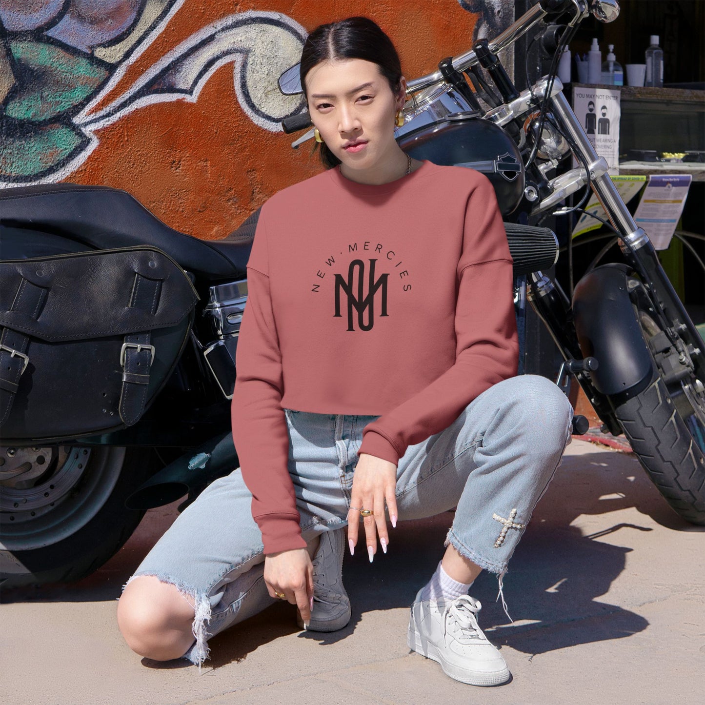 "New Mercies" Women's Cropped Sweatshirt