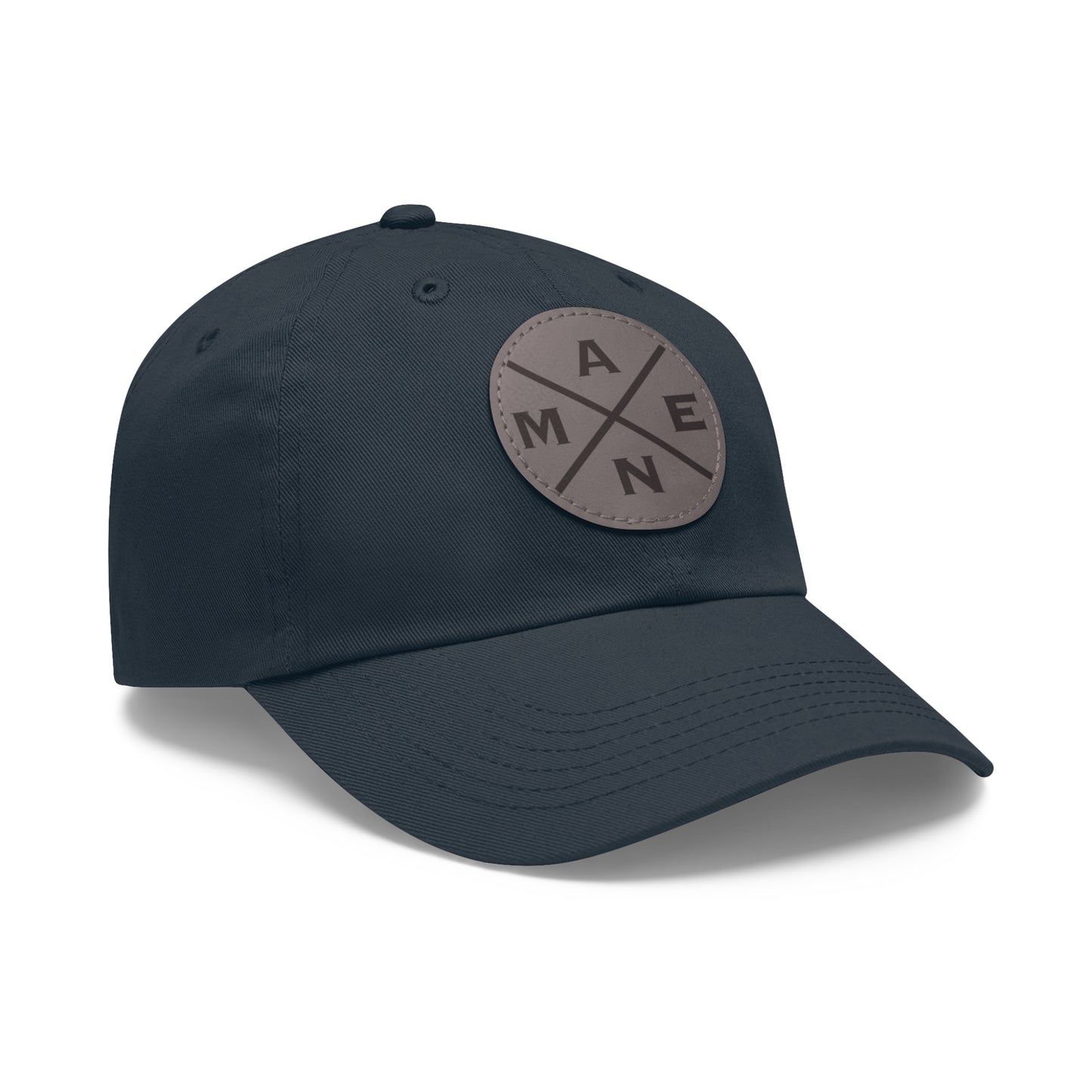 Amen, Dad Hat with Leather Patch (Round)