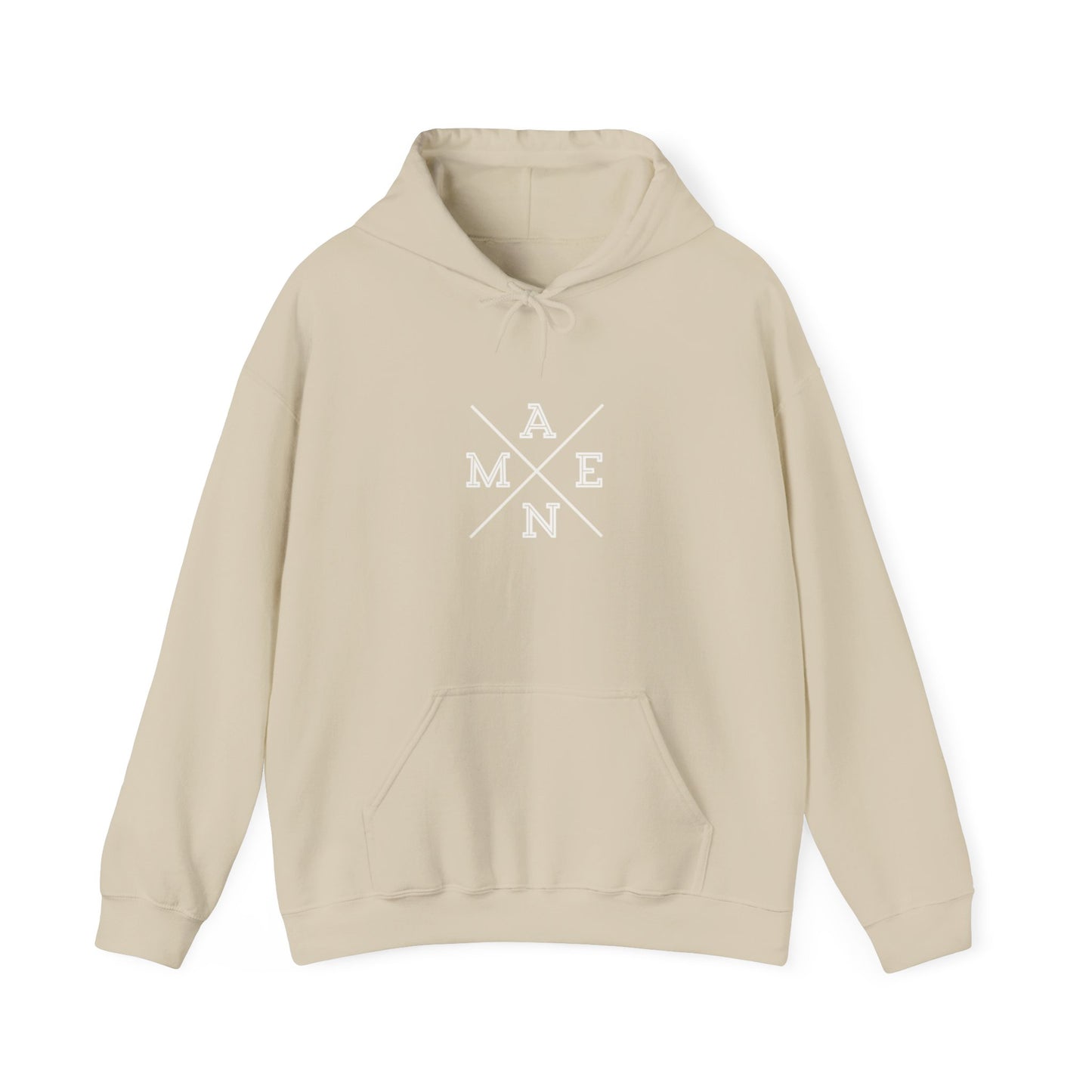 "Amen" Heavy Hooded Sweatshirt Navy