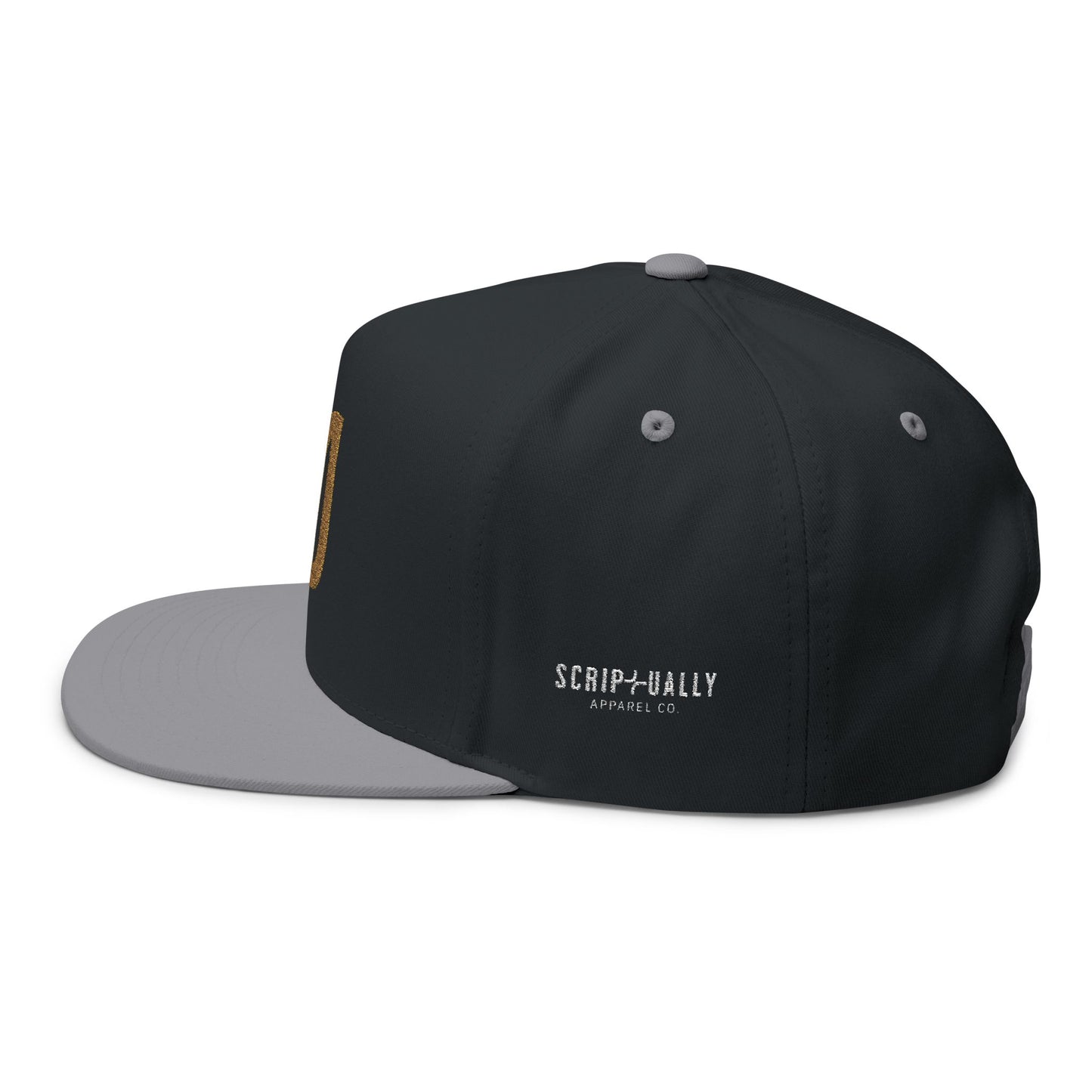 Scriptually Brand Embroidered Flat Bill Cap