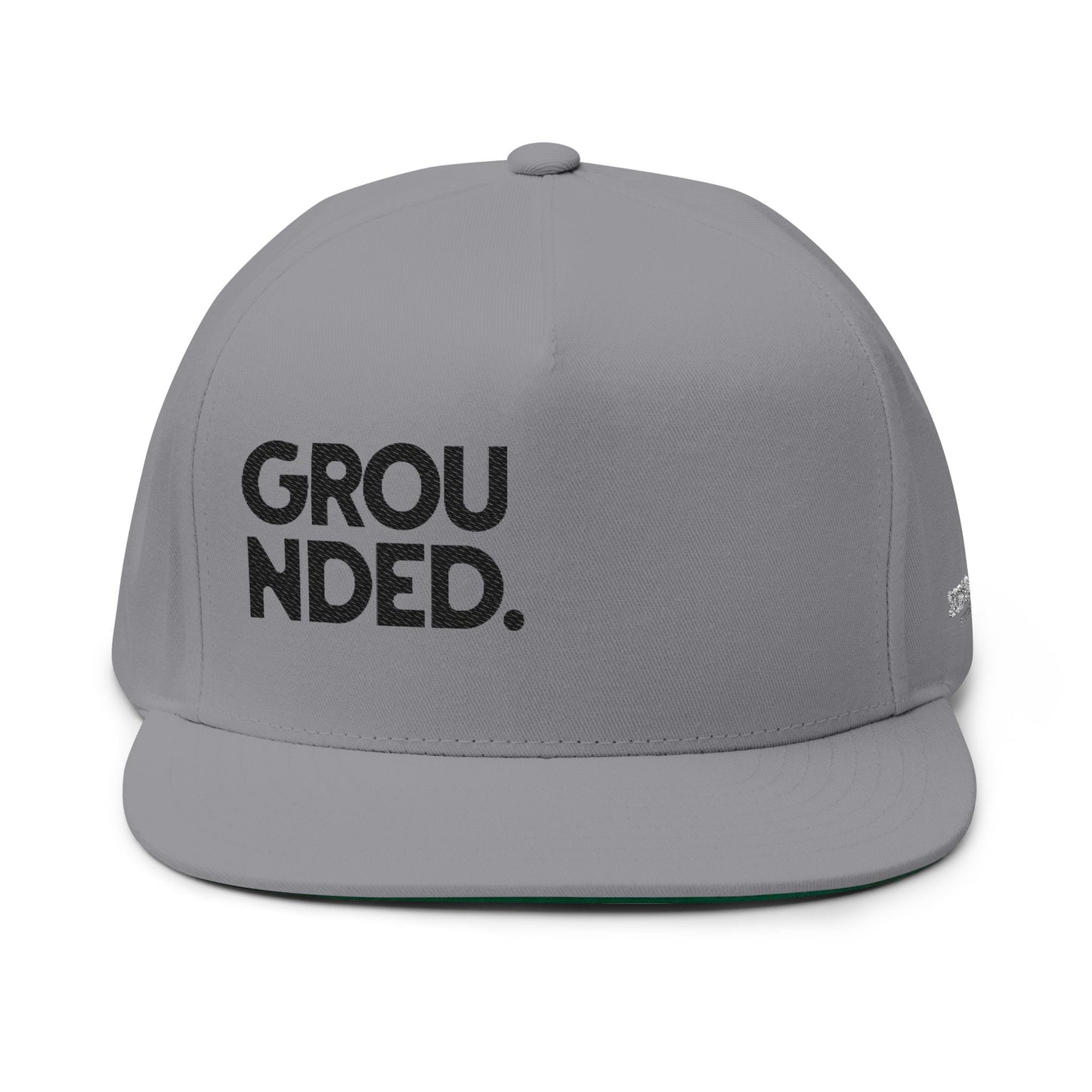 Grounded Embroidered Flat Bill Cap