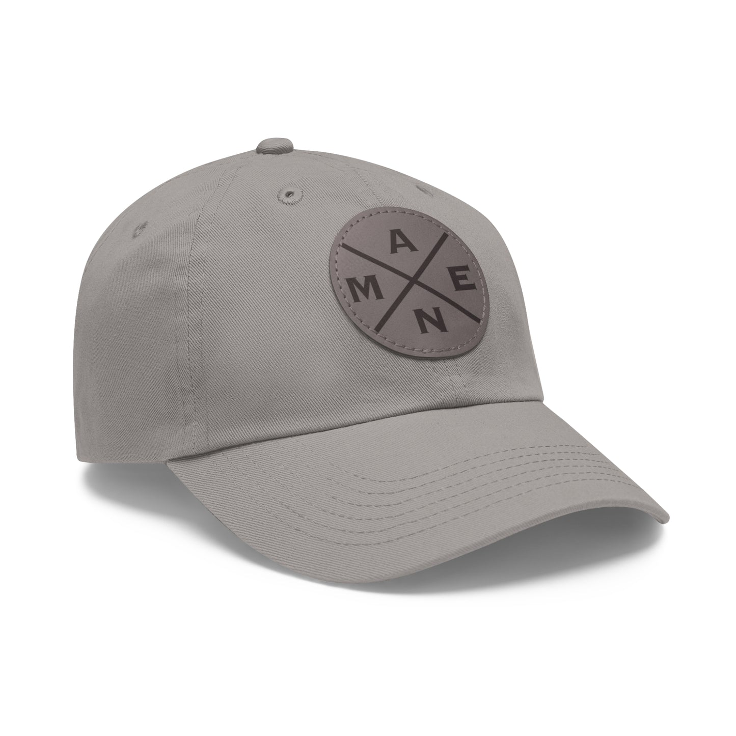 Amen, Dad Hat with Leather Patch (Round)