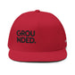 Grounded Embroidered Flat Bill Cap