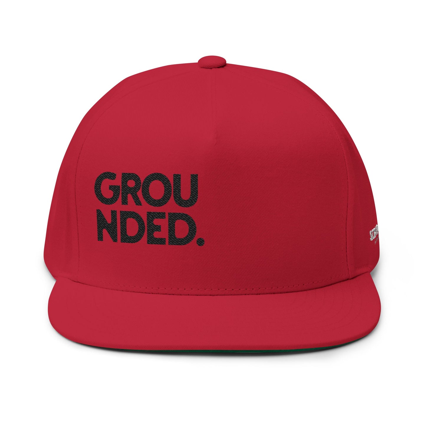 Grounded Embroidered Flat Bill Cap