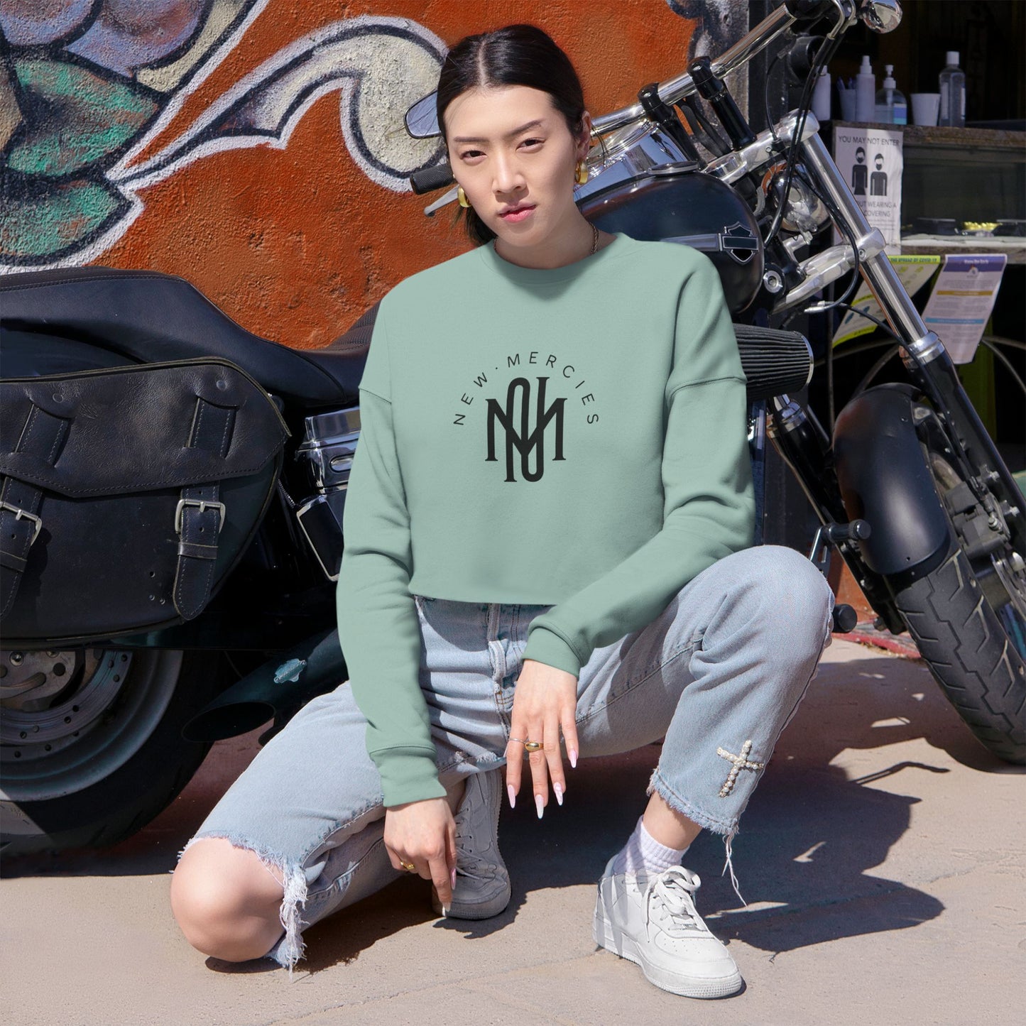 "New Mercies" Women's Cropped Sweatshirt