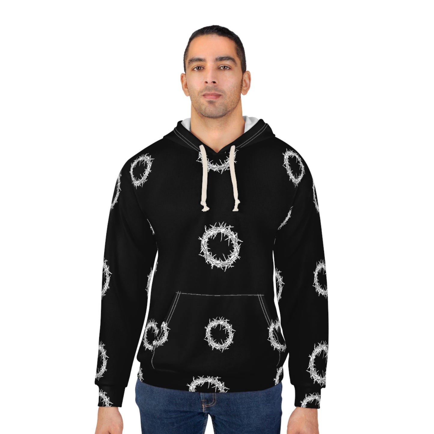 Crown of Thorns  Hoodie Black and White