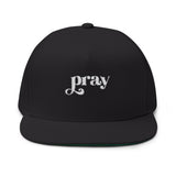 Pray Embroidered Flat Bill Cap